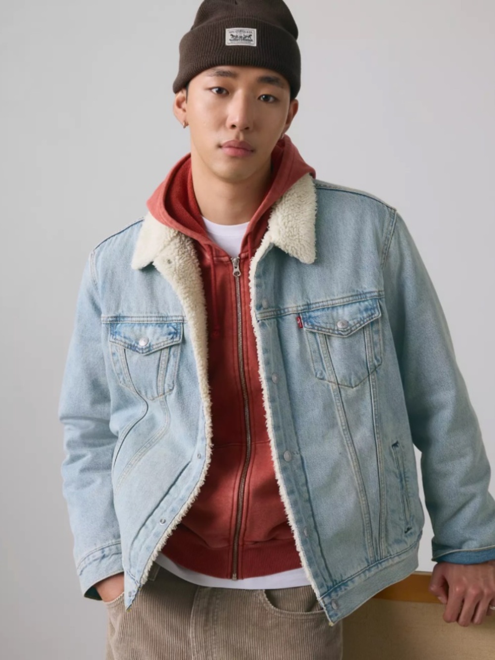 Levi's Type Iii Sherpa Trucker Jacket in Kentucky Blue Sherpa (Light Wash) - Picture 12 of 15
